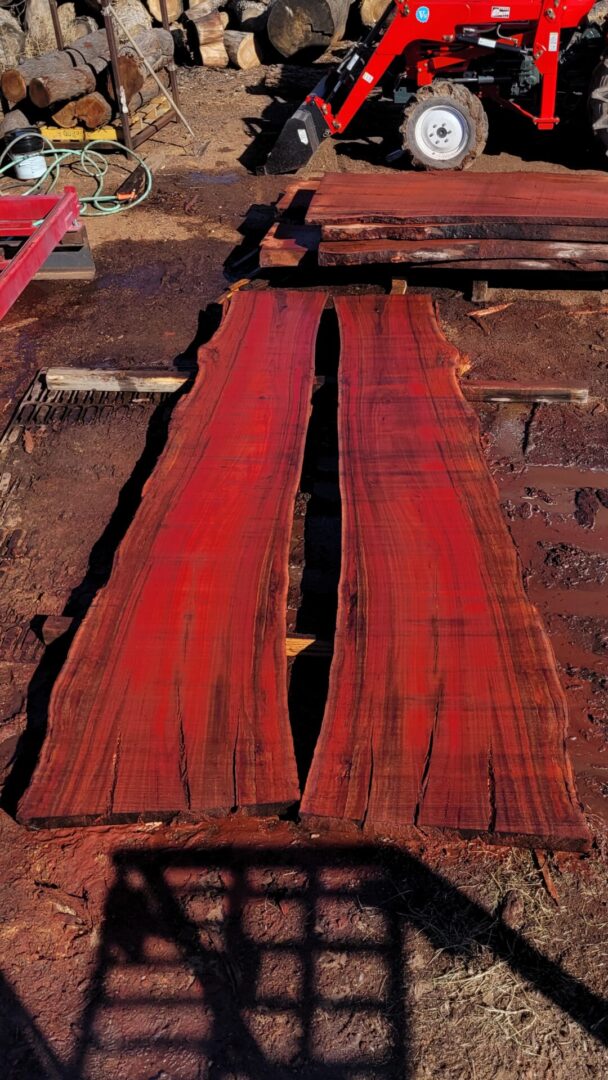 13ft Red Gum Eucalyptus wood live edge slabs