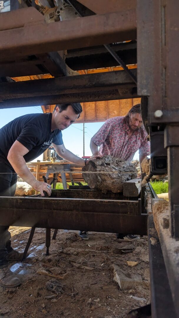 Ryan Walsh and Bill Hemphill at Wine Glass Sawmill